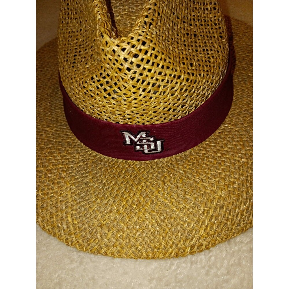 Nike Mississippi State Bulldogs MSU Team Straw Hat One Size Beige Maroon Band